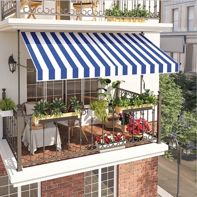 300 cm rộng ban công Awning Polyester Sail vật liệu tay Crank Bảo vệ mặt trời Không khoan