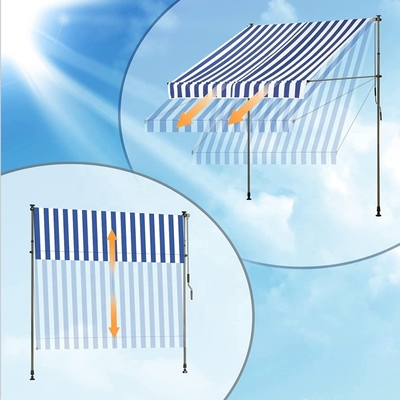 300 cm rộng ban công Awning Polyester Sail vật liệu tay Crank Bảo vệ mặt trời Không khoan