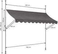 Polyester Fabric Balcony Manual Gearbox Awning với khung màu xám và điều trị chống tia cực tím