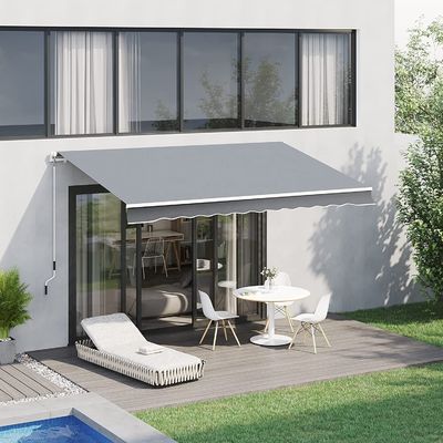 Căn hộ bọc mái hiên mở tay ngoài trời với kích thước 300 * 200CM và phương pháp vận hành bằng tay