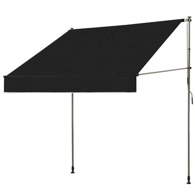 Polyester Fabric Balcony Manual Gearbox Awning với khung màu xám và điều trị chống tia cực tím