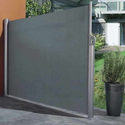Lớp lót bên có thể kéo lại cho sân ngoài trời Xám Polyester Material Sail Privacy Walls