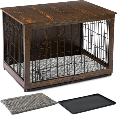 Hộp chó bằng gỗ hai cửa theo phong cách hiện đại 81 * 55 * 67cm cho đồ nội thất trang trí nhà