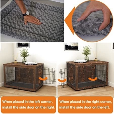 Hộp chó bằng gỗ hai cửa theo phong cách hiện đại 81 * 55 * 67cm cho đồ nội thất trang trí nhà