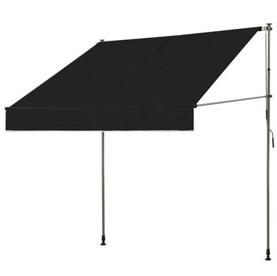 300x130cm vải polyester ngoài trời ban công Clamp Awning với khung sắt màu xám / đen
