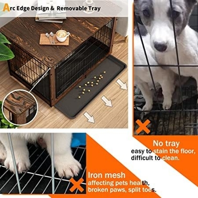 Hộp chó bằng gỗ hai cửa theo phong cách hiện đại 81 * 55 * 67cm cho đồ nội thất trang trí nhà