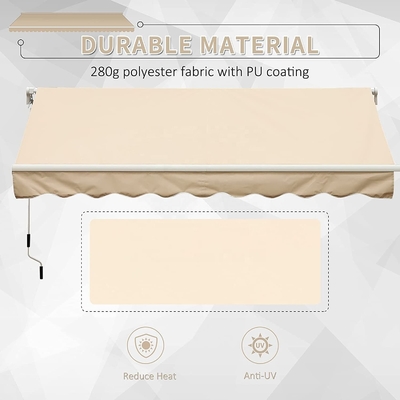Hình kim loại nhôm khung ngoài trời che nắng mái hiên với vật liệu buồm polyester thay thế