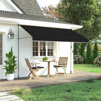 300x130cm vải polyester ngoài trời ban công Clamp Awning với khung sắt màu xám / đen