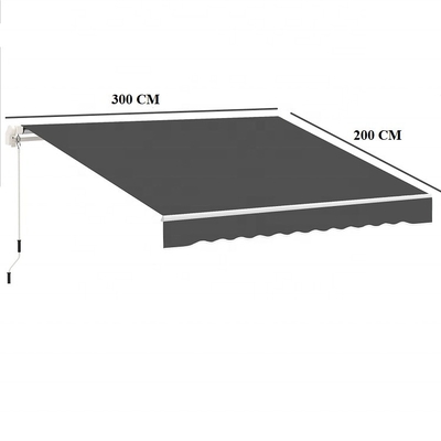 300 * 200CM tay tay cầm tay cầm tay chống nước Awning Sunshade Shelter cho cửa sổ hiên