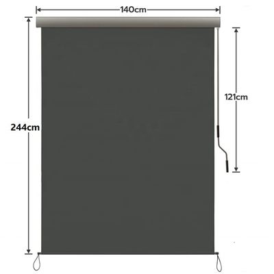 1.6m * 2.5m Vật liệu buồm polyester có thể kéo lại chống nước Sunshade Drop Vertical Awning