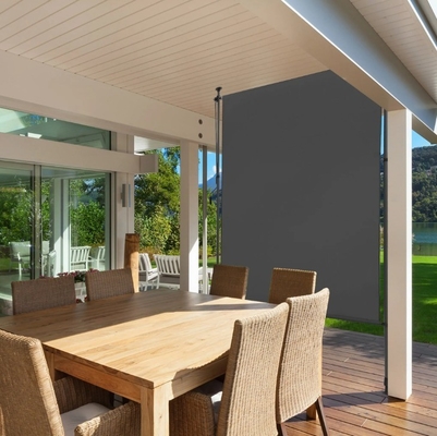 Bên ngoài 120 x 270 cm Polyester Sail Extendable Opaque Vertical Awning với Crank tay