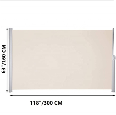 Màn chắn chống nắng có thể mở rộng bằng nhôm cho ban công và sân vườn 160 * 300cm