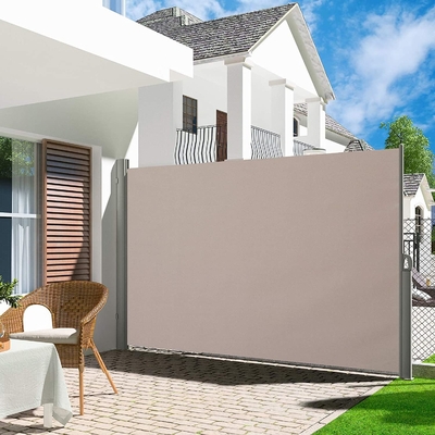 Vật liệu buồm polyester ngoài trời có thể kéo lại màn chắn gió gấp cho sân vườn sân thượng