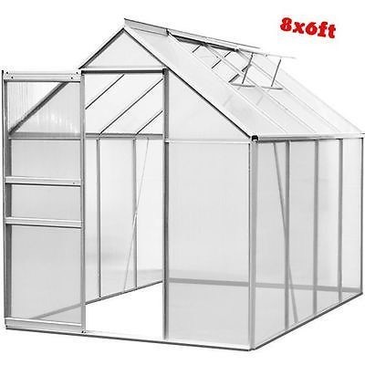 Không phủ khung kết thúc 6ft X 8ft vườn lớn nhà kính cho làm vườn ngoài trời