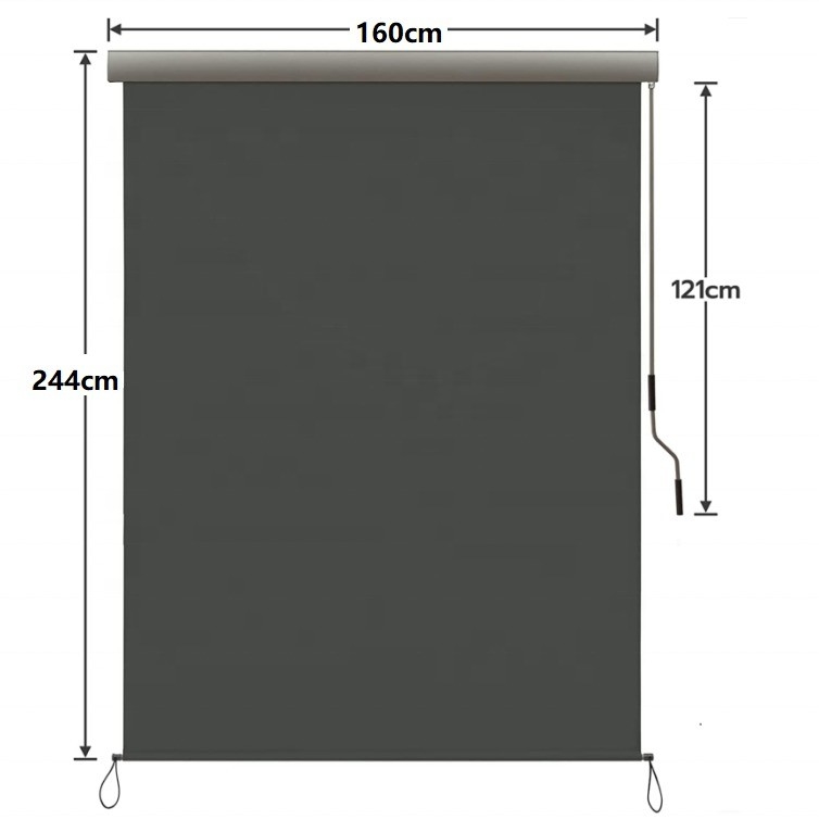 Bảo vệ tia UV thả Awning với hộp quay tay cho ban công và ban công Awning dọc