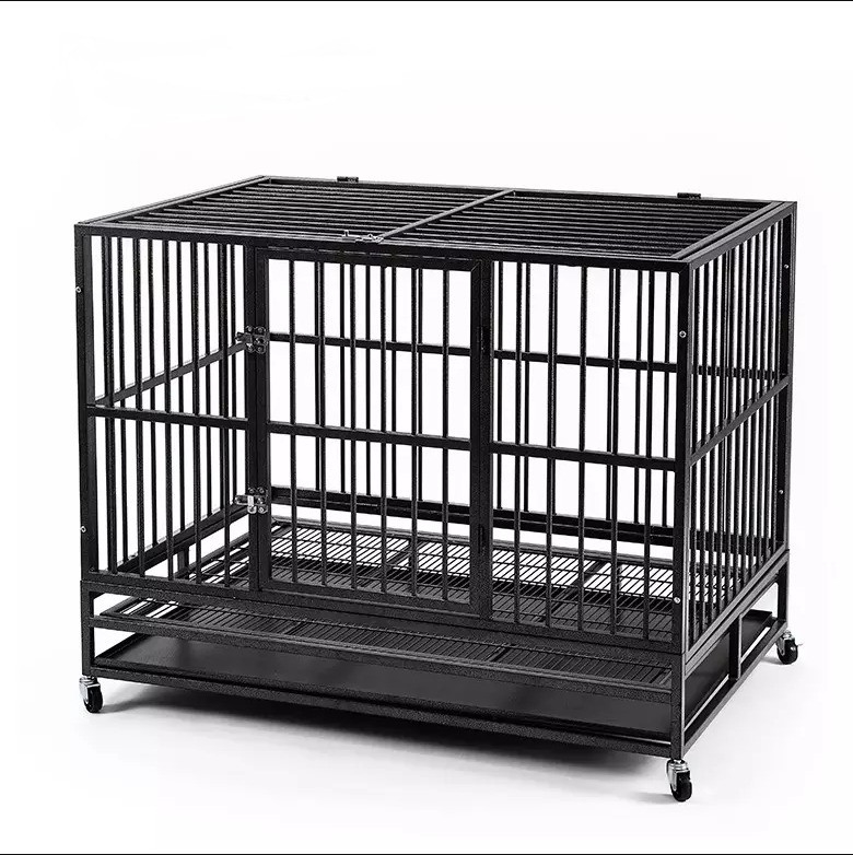 Đen 38 Inch Heavy Duty Pet Cage cho chó lớn và trung bình